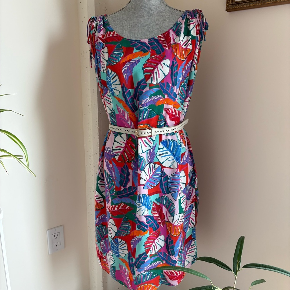 Colorful Leaf Print Dress